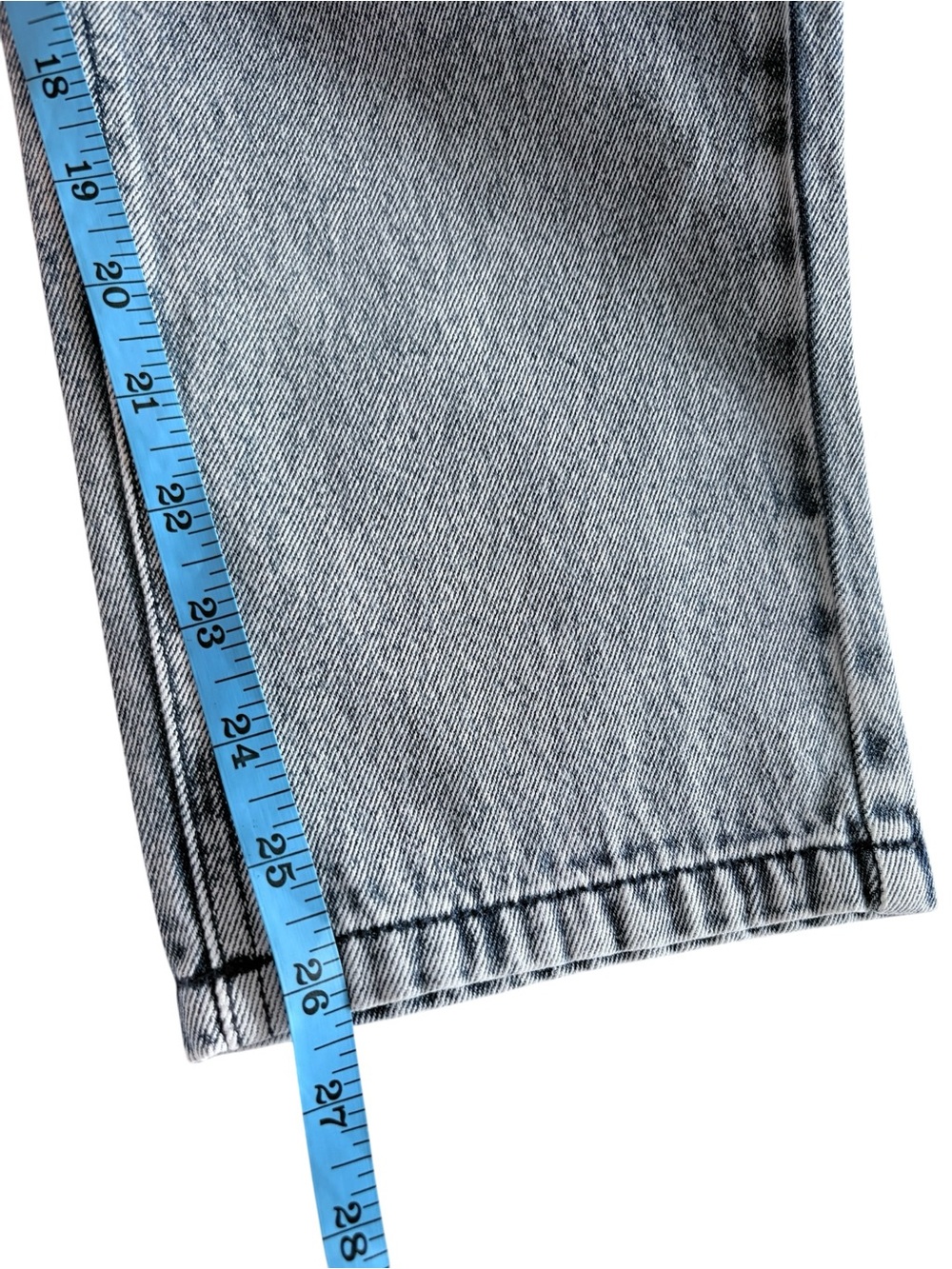KAFFE High Rise Baggy Mom Jeans in Vtg Light Blue Acid Wash Cropped Sz 40 - Picture 4 of 8